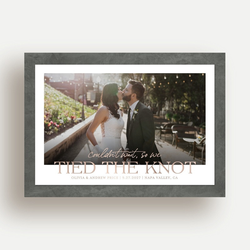 Rose Gold Foil Wedding Announcement Cards
