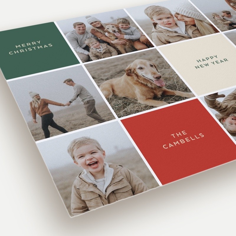 Colorblock Grid Holiday Card