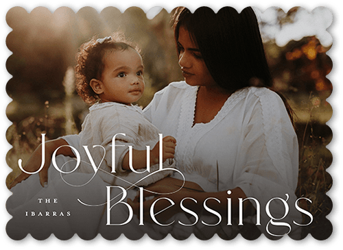 Simple Swoops 5x7 White  Holiday Card