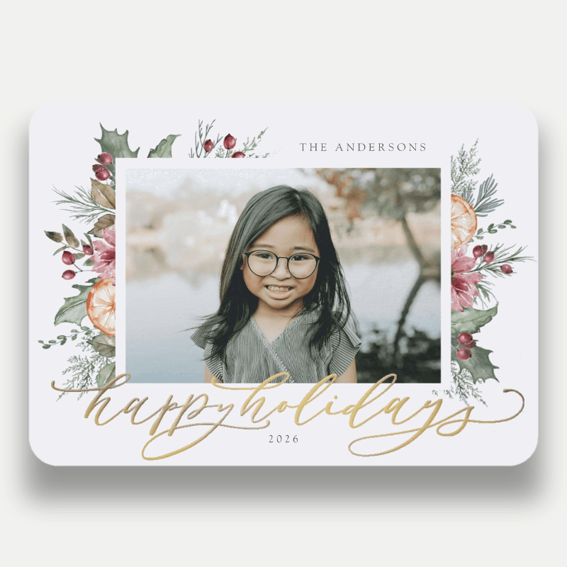 Vintage Vegetation Holiday Card