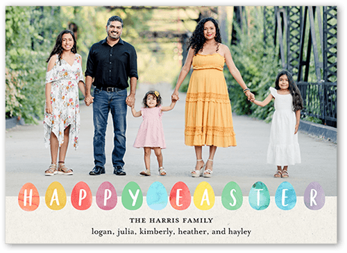 Watercolor Eggs 5x7 Beige  Easter Card