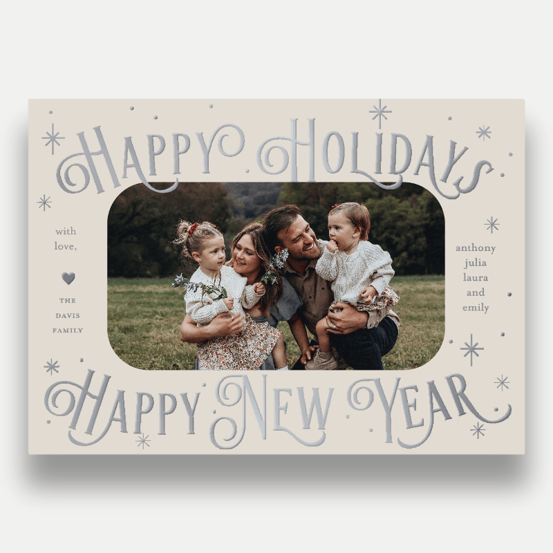 Ornate Serif Holiday Card Ornate Serif 5x7 Beige Holiday Card