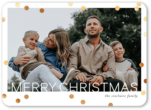 Modern Polka Dot 5x7 White  Holiday Card