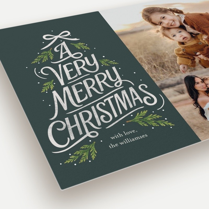 Typographic Tree Christmas Card