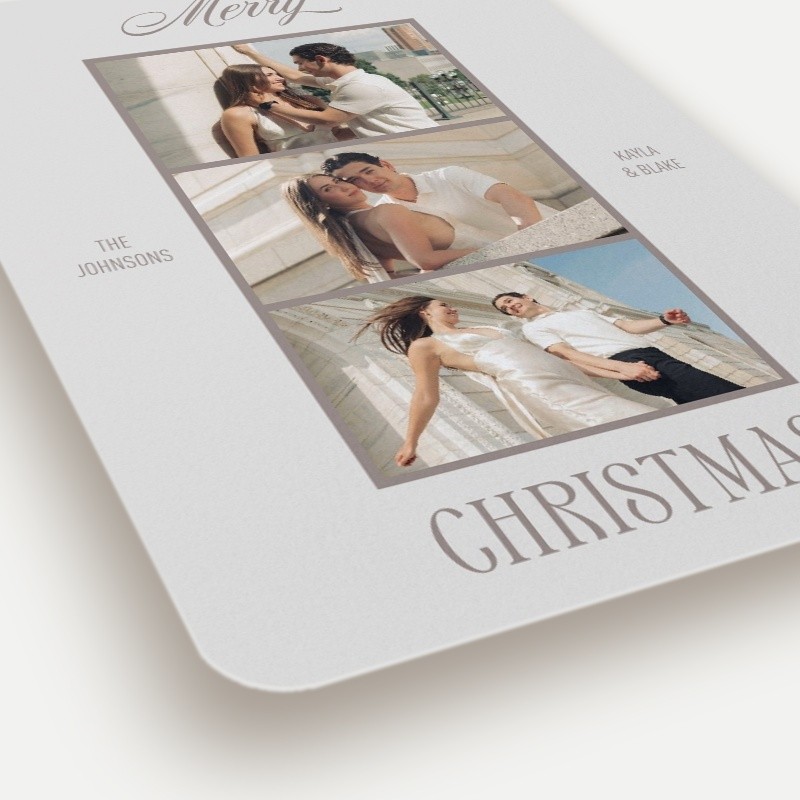 Photo Strip Trio Holiday Card