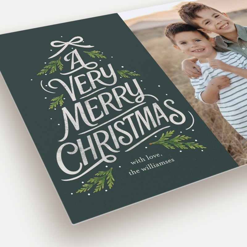 Typographic Tree Christmas Card