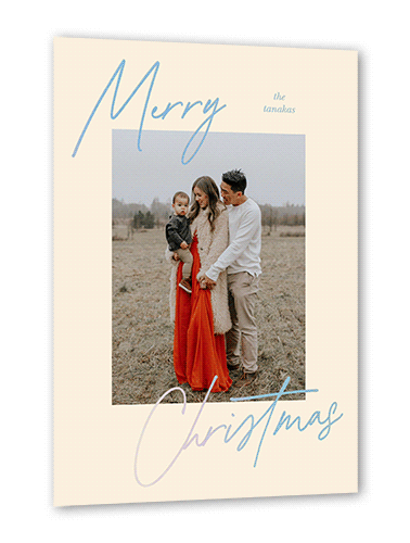 Lettered Photo 5x7 Beige  Holiday Card