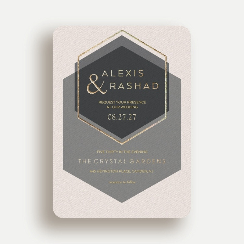 Stylish Wedding Invitations With Metallic Details