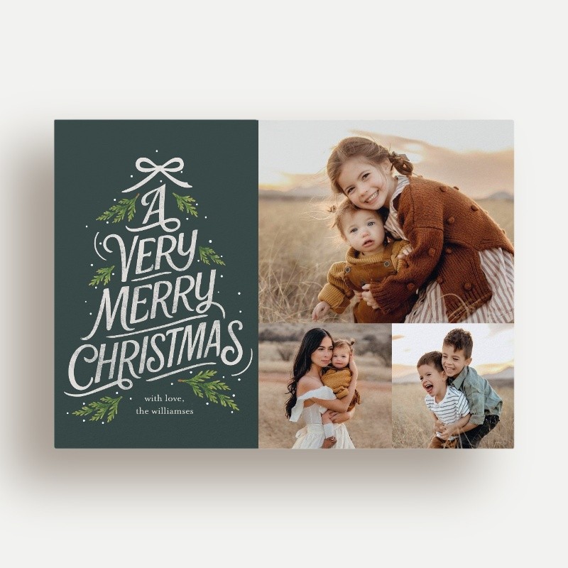 Typographic Tree Christmas Card