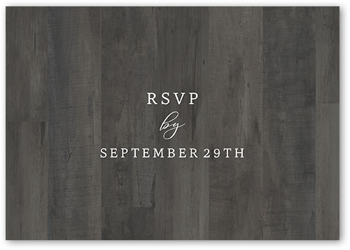 Matte Grey Wedding RSVP Card