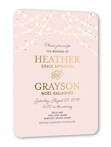 Pink And Gold Wedding Invitations