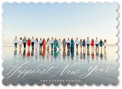 Elegant Letters 5x7 White  Holiday Card