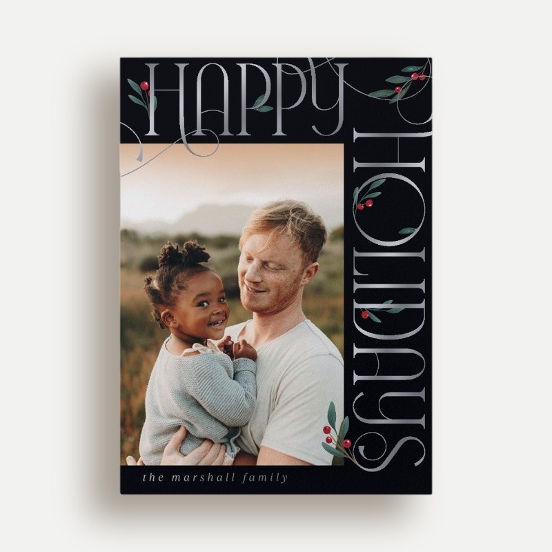 Black Photo Holiday Card