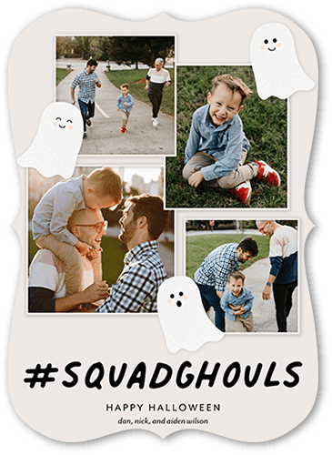 Squad Ghouls 5x7 Gray  Halloween Card