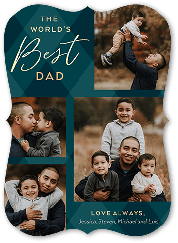 Best Dad Plaid 5x7 Blue  Father's Day Card