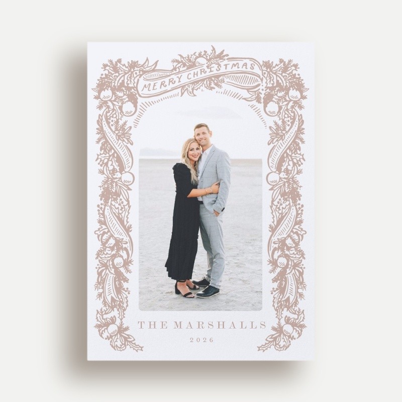 Ornate Pine Frame Holiday Card