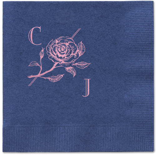 Blue and Coral Wedding Napkins