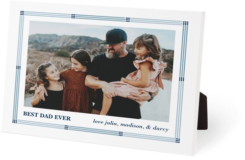 Mod Dad Border 8x10 Blue  Easel Back Canvas