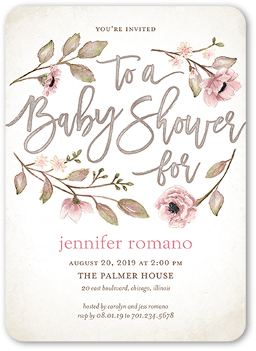 Matte Finish Baby Shower Invitations