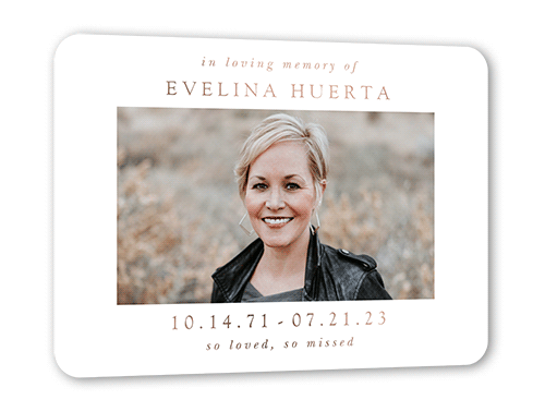 White Memorial Card