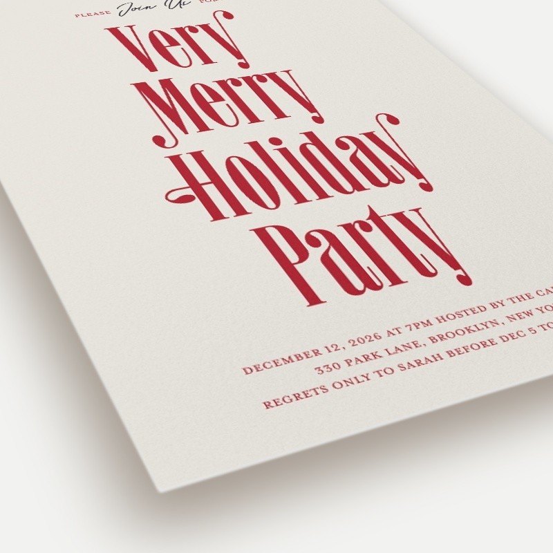 Retro Merry Holiday Invitation
