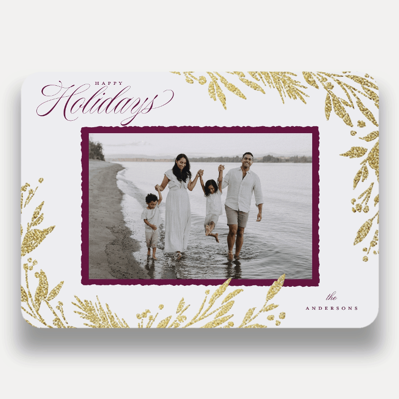 Shimmering Botanical Holiday Card