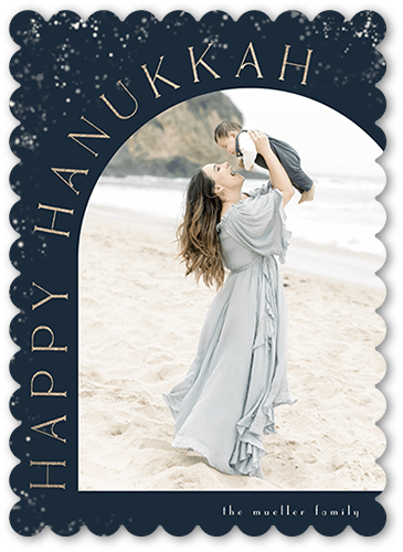 Vintage Snowfall 5x7 Black  Holiday Card