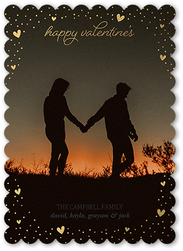 Heart Edge 5x7 White  Valentine's Day Card