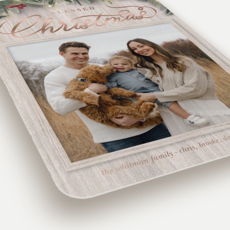 Farmhouse Greenery Holiday Card