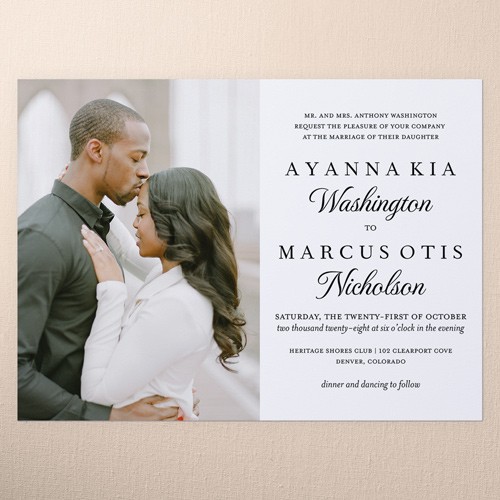 White Elegant Wedding Invitations