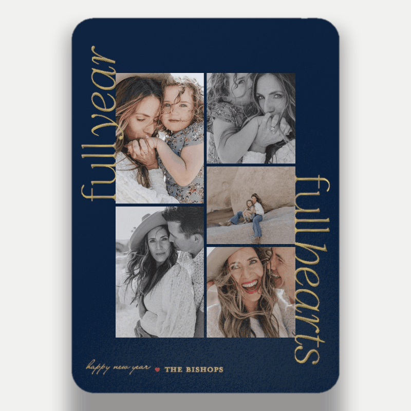 Vertical Script New Year's Card