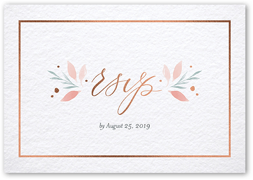 Matte Pink Wedding RSVP Card