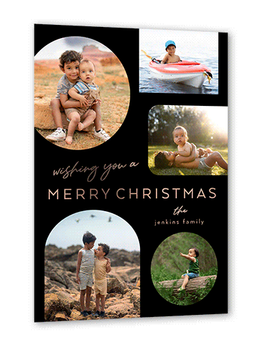Unique Frames 5x7 Black  Holiday Card