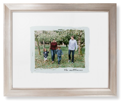 Framed Prints: Brush Stroke Border Metallic Modern Frame White Top Mat 11x14 Gray 1 Photo Shutterfly