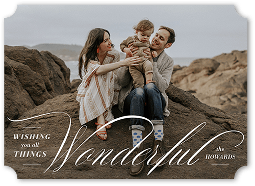 Wonderful Swoop 5x7 White  Holiday Card