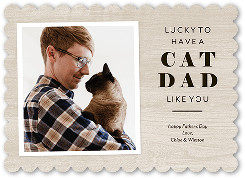 Cat Dad 5x7 Beige  Father's Day Card