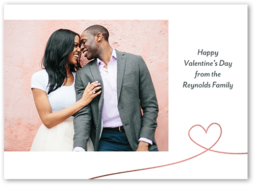 String Heart 5x7 White  Valentine's Day Card