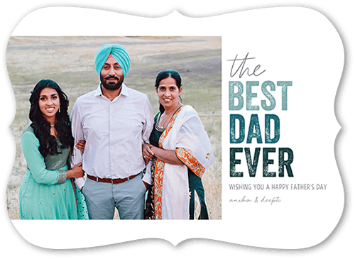 Best Dad Ombre 5x7 Blue  Father's Day Card