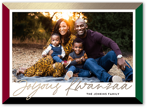 Sunlit Joy 5x7 Black  Kwanzaa Card