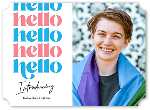 Iconic Introduction 5x7 White  Pride Card