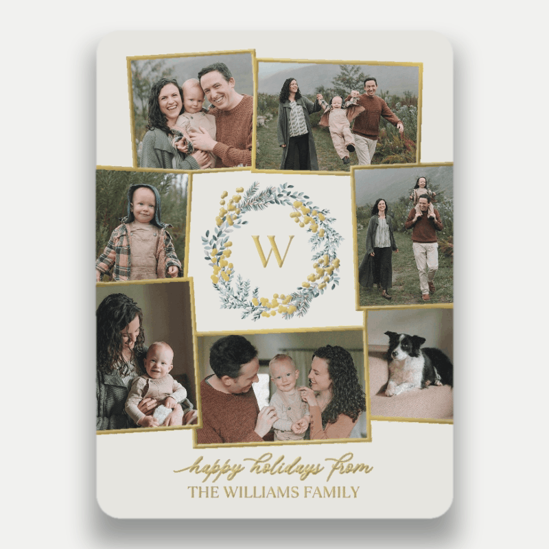 Wreath Monogram Holiday Card