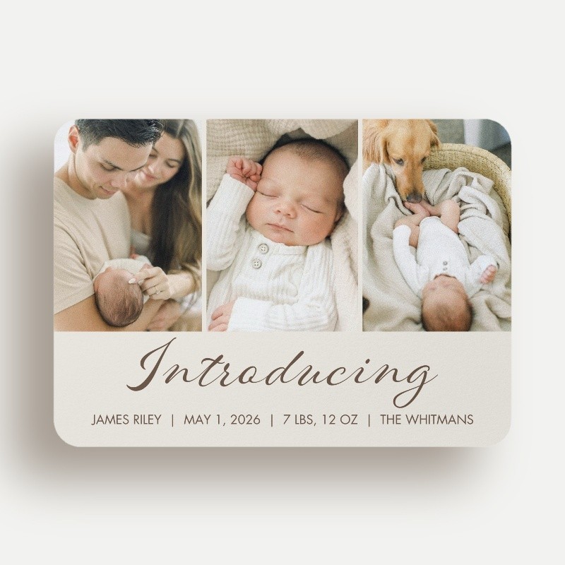 Softly Introducing Birth Announcement