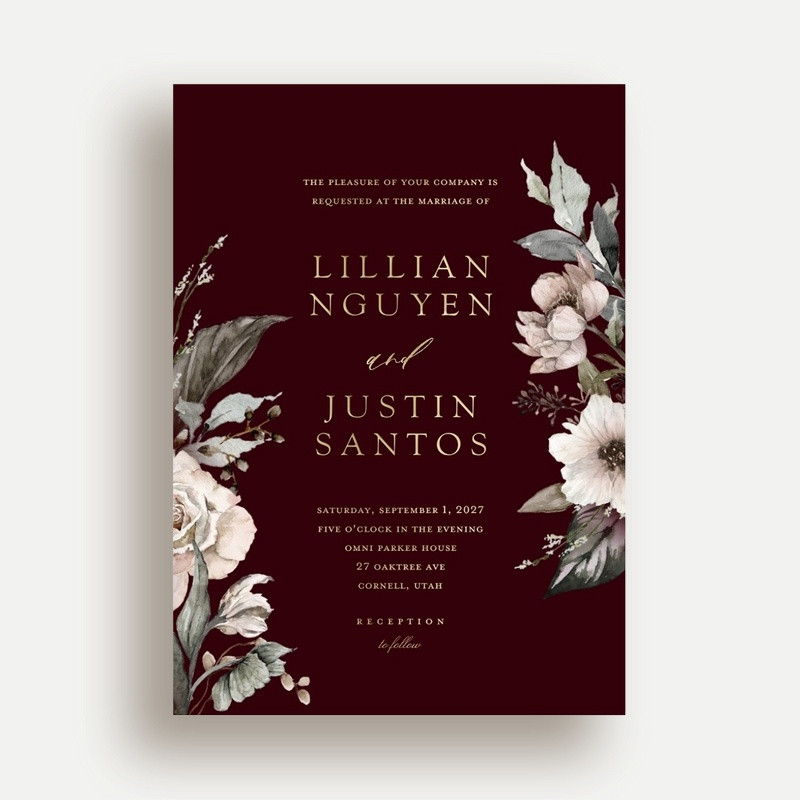 Black And Gold Wedding Invitations