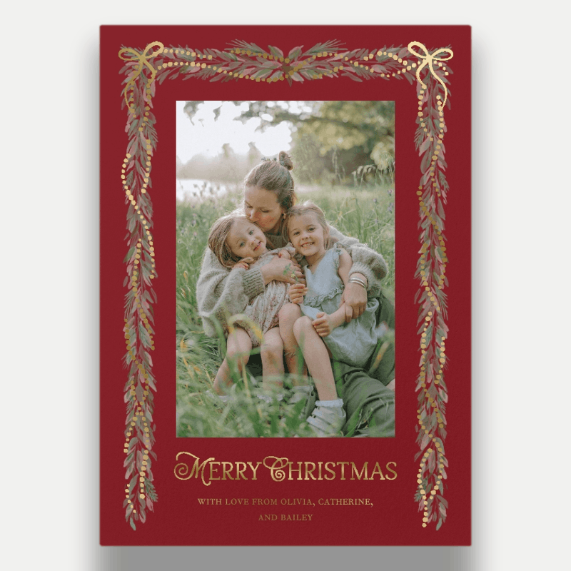 Bow Garland Holiday Card