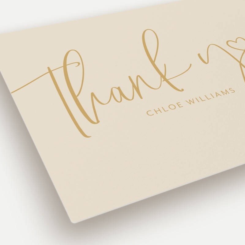 Heart Script Thank You Card
