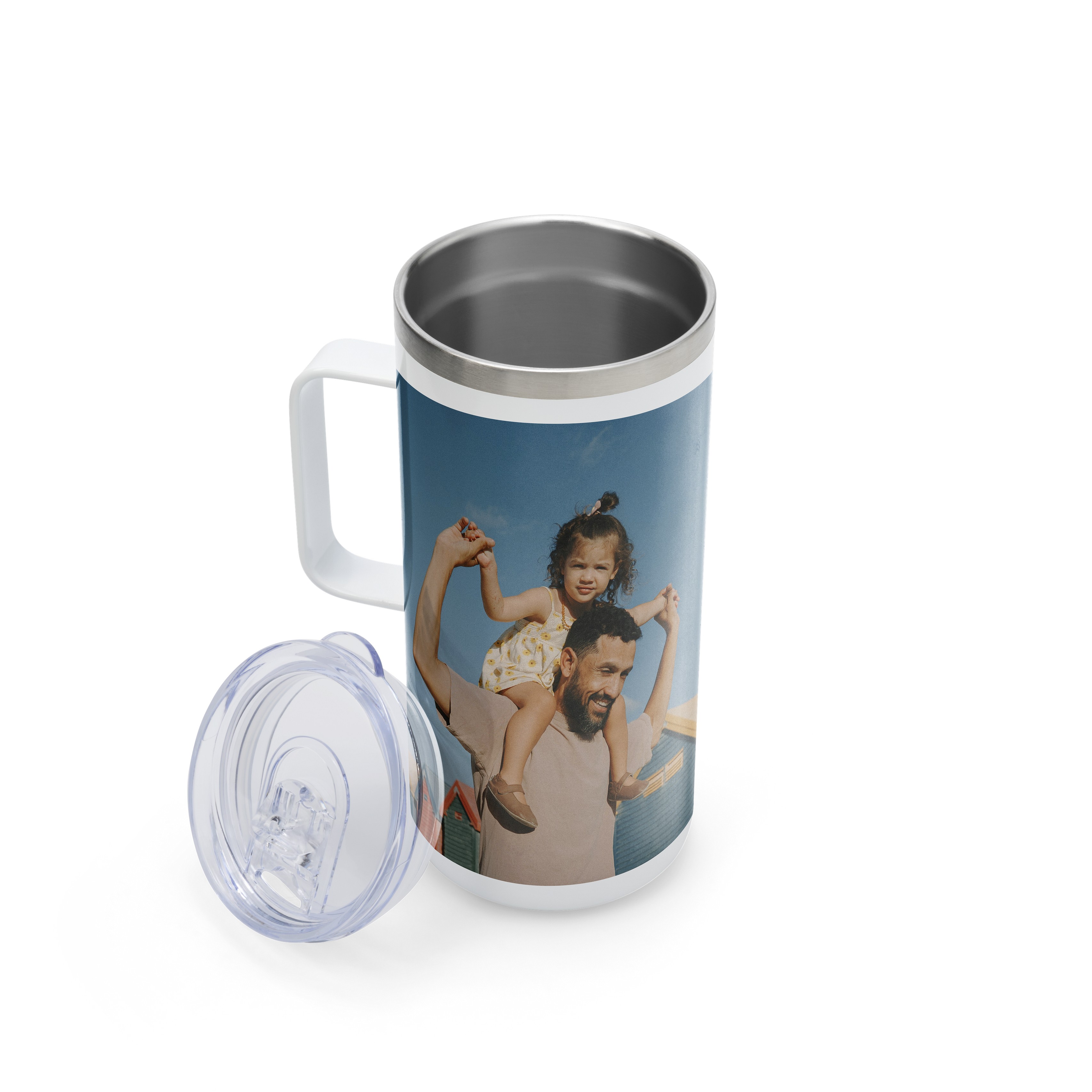 Upload Your Own Design Travel Coffee Mug Upload Your Own Design 16oz White Travel Coffee Mug