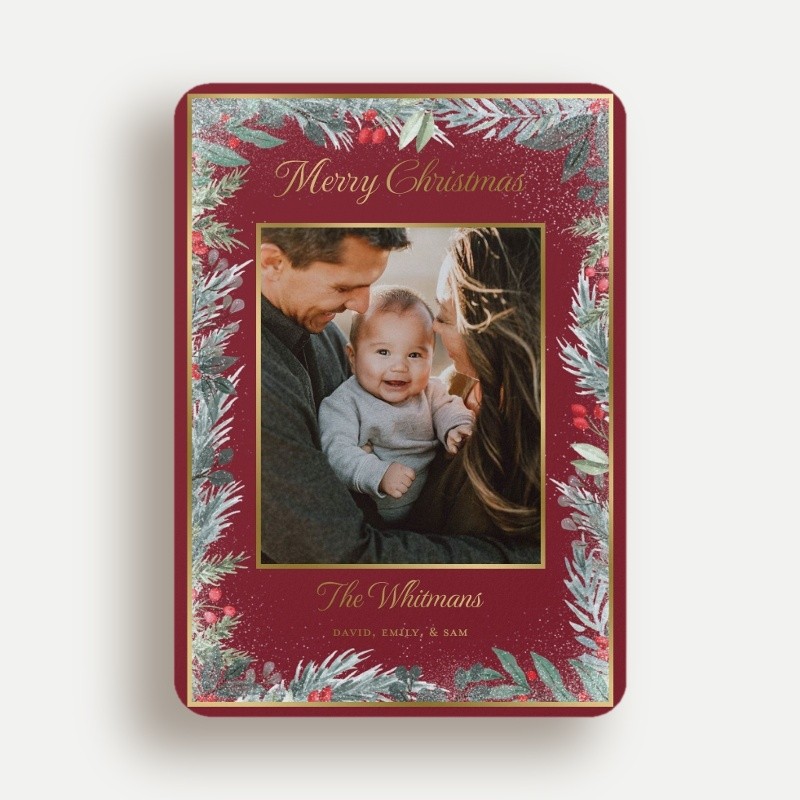 Berry Greenery Holiday Card