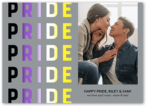 Nonbinary Flag 5x7 Gray  Pride Card