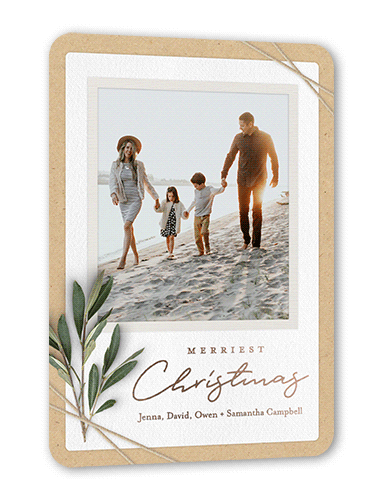 Twined Stems 5x7 Beige  Holiday Card