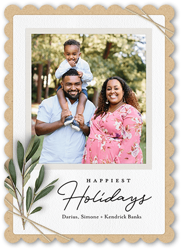 Twined Stems 5x7 Beige  Holiday Card